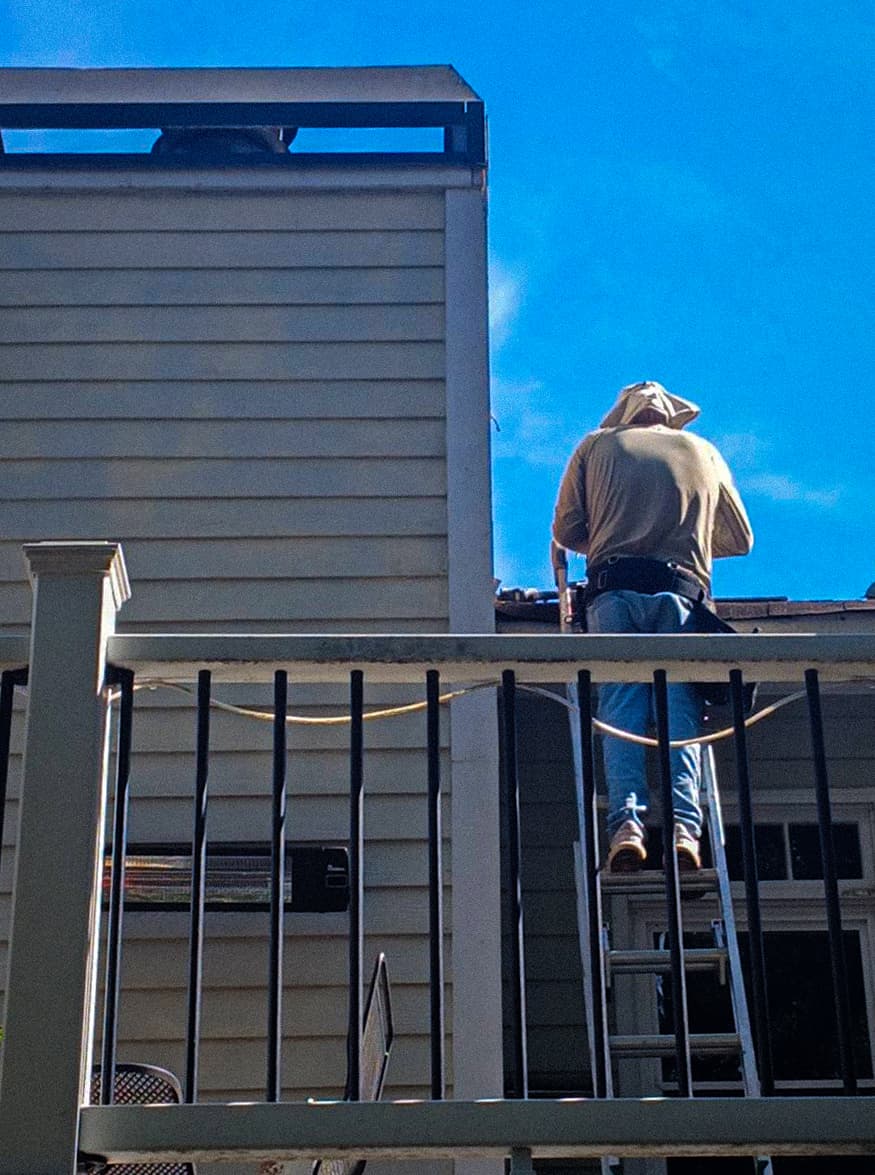 Exterior painting prep for a Cumming GA area home by ProFound Painting LLC