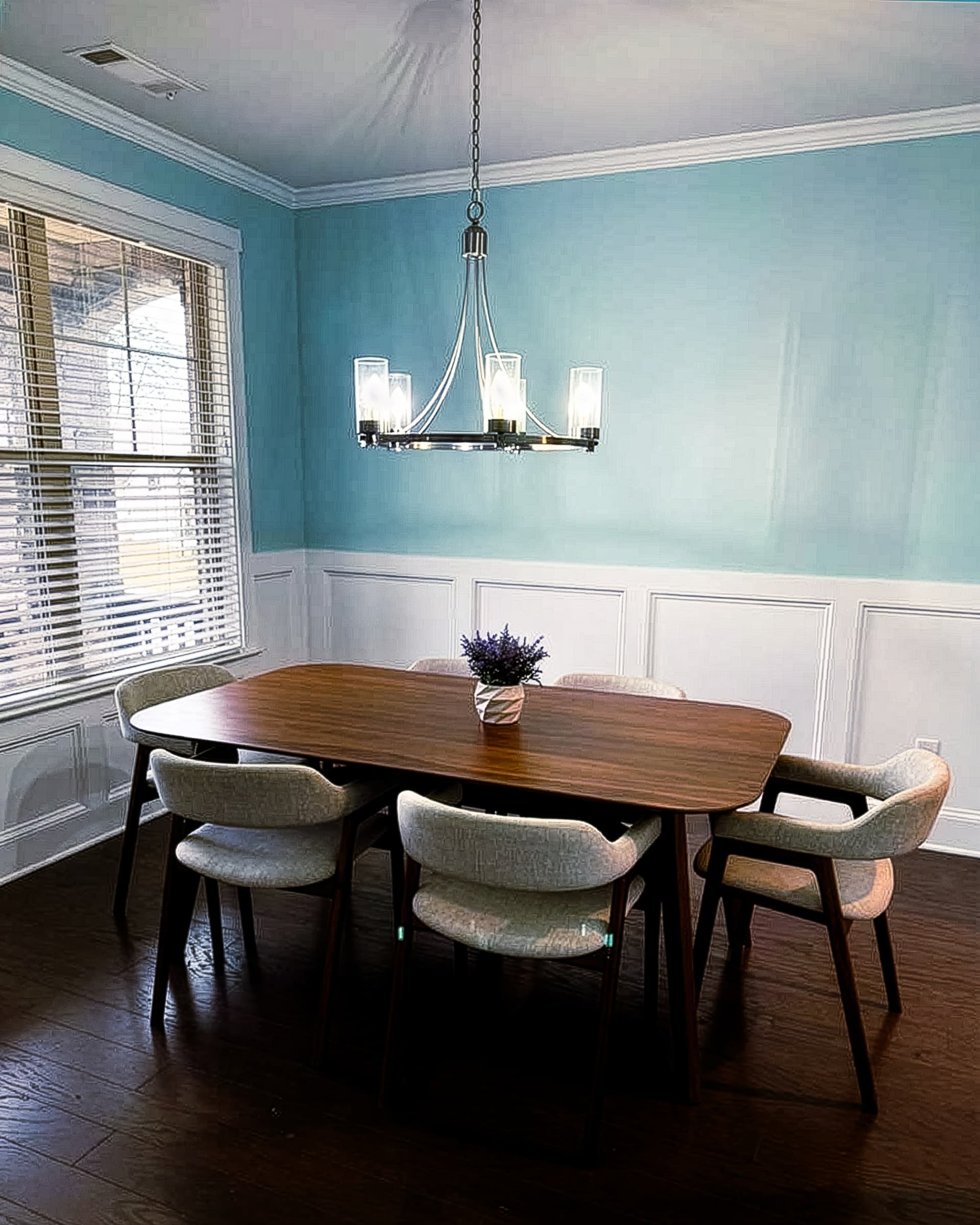 Freshly painted dining room interior in a North Georgia home by ProFound Painting LLC